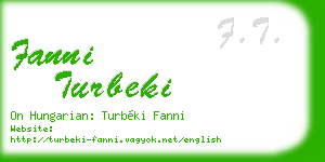 fanni turbeki business card