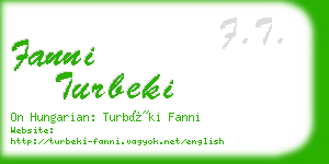 fanni turbeki business card